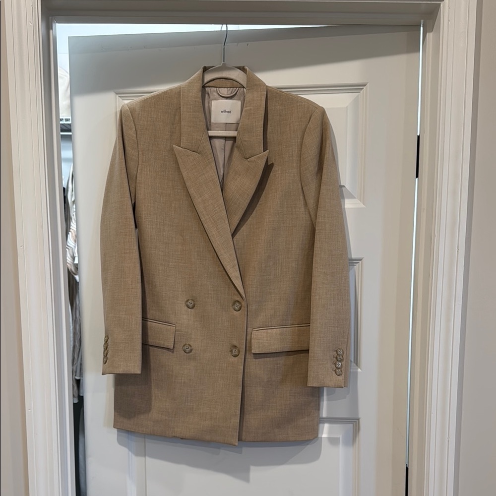 Wilfred Tan Double-Breasted Blazer